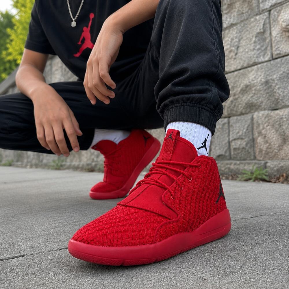 Air Jordan Eclipse Chukka Woven Red Mid-Top Sneakers Youth 6Y